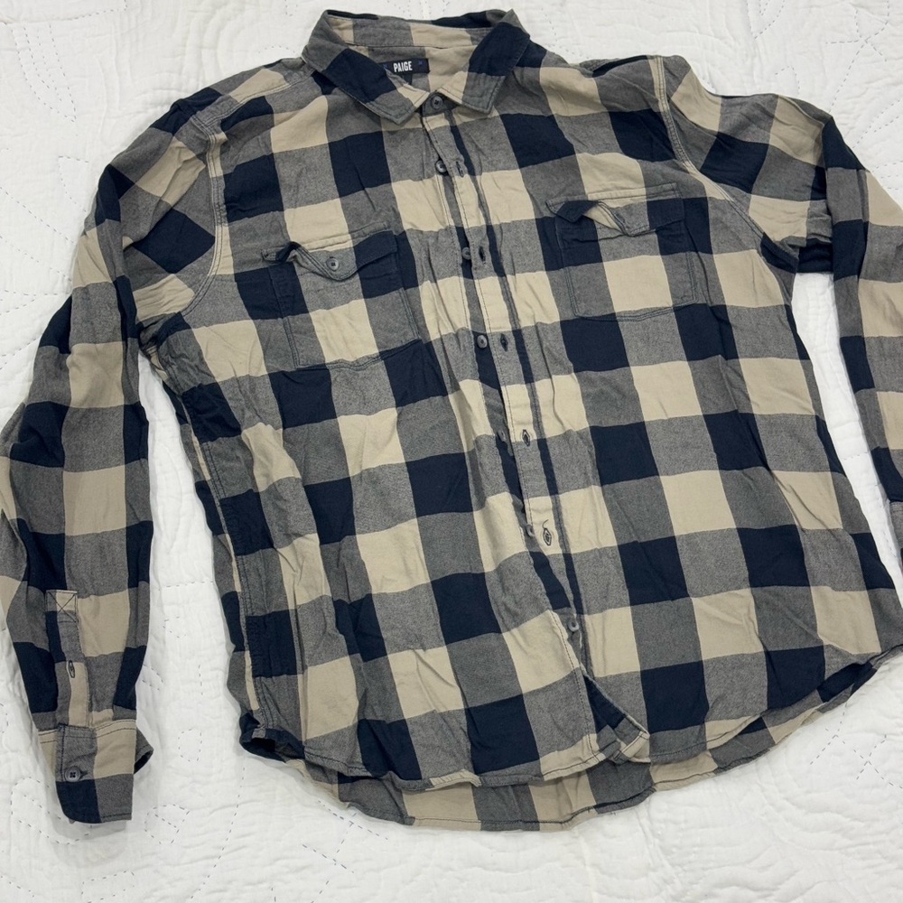 Paige Jeans | Mens XXL | Flannel | Button Down | Mens Everett Silver Ink Flannel